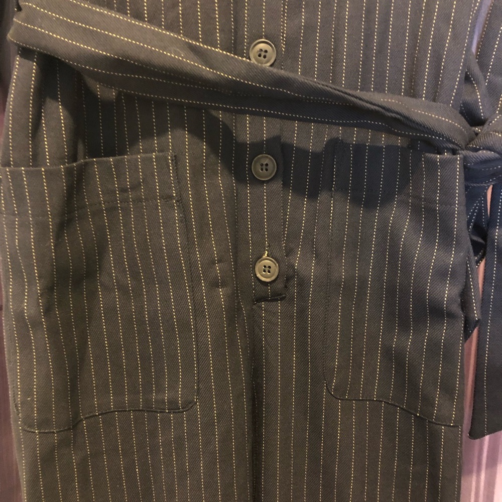 NWT Mango pinstripe / striped navy  jumpsuit - Picture 4 of 5
